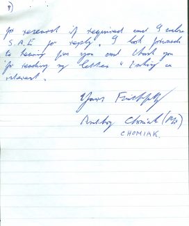 Letter from Mr Anthony Chomiak Page 3