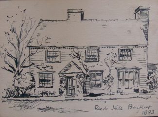 Reeds Hill Farmhouse now demolished. Drawn by Charles Nicholson circa 1883