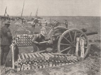 A typical 18 Pounder as used by the RFA. This picture is of an Australian gun crew in action in the Ypres sector, 28 September 1917 | Public Domain from Wikipedia