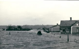 Looking towards Benfleet Downs, Canvey Island is awash. | Joan English (nee Philips)