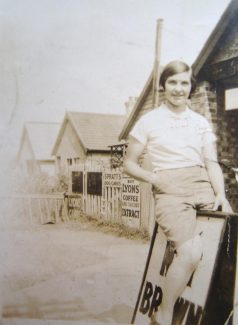 From the same year, my mother, the stores and some Pound Lane bungalows. From the same year, my mother, the stores and some Pound Lane bungalows. | © J. Wernham.