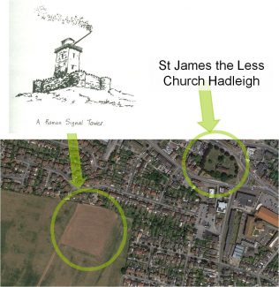 Location and shape of Hadleigh Roman fortlet | Phil Coley