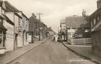 The original of people walking up the High Street Benfleet. Olive recognised two of the people. The original of people walking up the High Street Benfleet. Olive recognised two of the people. | R.F. Postcards collection