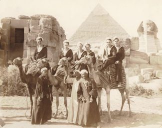 On Shore Leave in Egypt with ship mates 3rd Dec 1943. Mr Joyce is on the 1st camel on the left. | Mr Joyce's collection