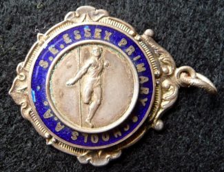 High jump medal, presented to Sandra in 1960 High jump medal, presented to Sandra in 1960 | Eileen Gamble