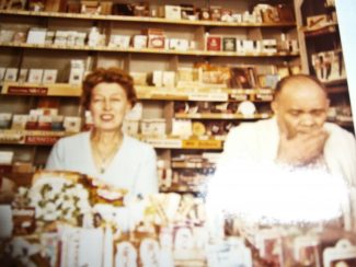 Inside the newsagents shop, Kathleen Jeanetta Bird (the author's mother) and Edward Martin Sheppard (the author's uncle) | Pamela-Jeanetta Bird Gaines