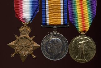 Private H E V King, Army Service Corps, obverse Private H E V King, Army Service Corps, obverse | By permission of Peter Weedon, custodian of the medals.