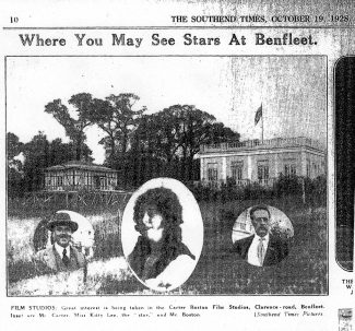 Film Studios: Great interest is being taken in the Carter Boston Film Studios, Clarence Road, Benfleet. Inset are Mr Carter, Miss Kitty Lee, the 