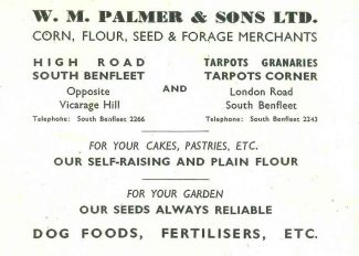Advertisement for W.M. Palmer & Sons Ltd Advertisement for W.M. Palmer & Sons Ltd | B.U.D.C. booklet dated 1947