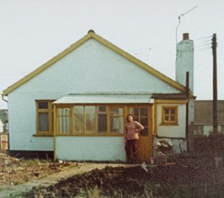 Back view of the whitewashed 'Manor Cottage' in 1974 | Pamela-Jeanetta Bird Gaines