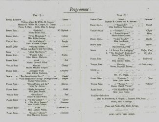 Evening Concert Programme. | Yvette Layzell.