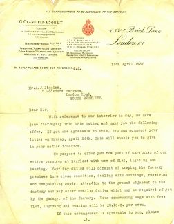 Letter from Glanfield's dated April 1937 | Janice Jiggens