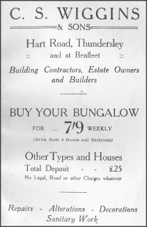This advert appeared in the Benfleet Urban District Council's brochure dated 1935 This advert appeared in the Benfleet Urban District Council's brochure dated 1935 | Castle Point Council